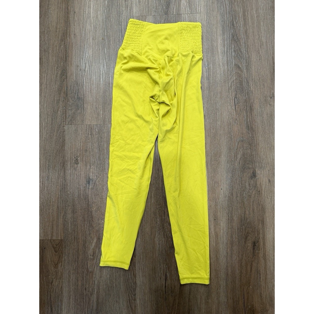 Offline by Aerie Real Me Leggings Size Small Yellow 7/8 Smocked Waist Hi-Rise